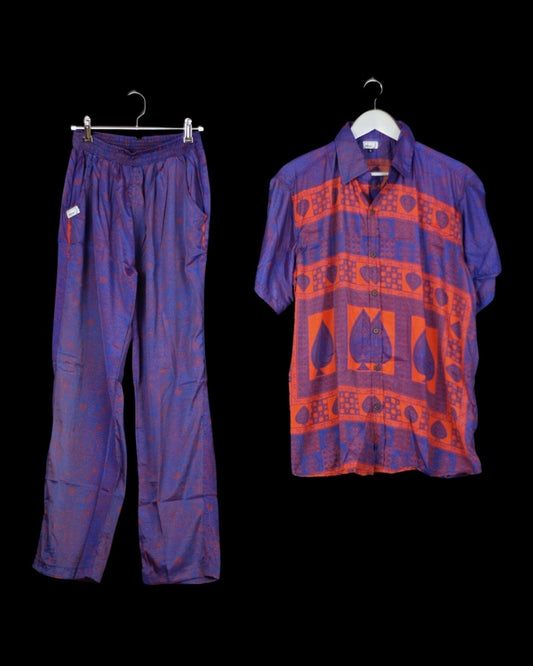 INDIWAII SET PANT - SHORT SLEEVE SHIRT  14 - L